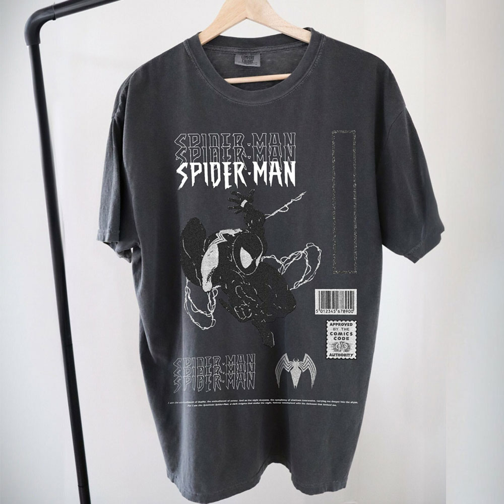 90s Vintage Black Suit Spidey Shirt Retro Superhero Comic Book Marvel Lover Gift Spiderman Tshirt