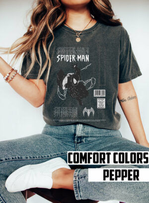 90s Vintage Black Suit Spidey Shirt, Retro Superhero Shirt, Comic Book Shirt, Marvel Lover Gift, Spiderman tshirt