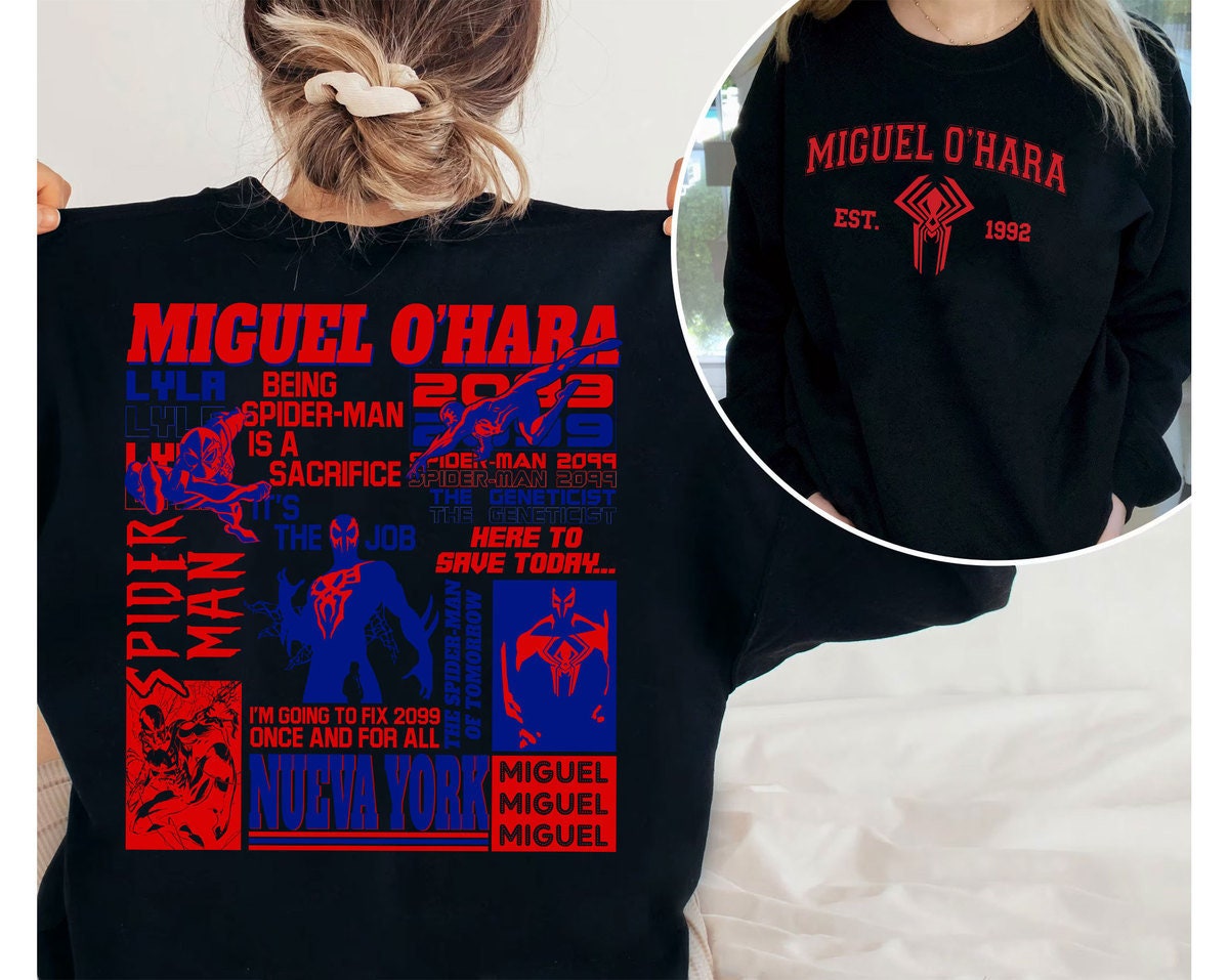 Spider-Man Miguel O'hara 2side Sweatshirt - Gwen Across The Spider-Verse Shirt