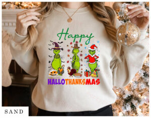 Happy Hallothanksmas Grinch Sweatshirt